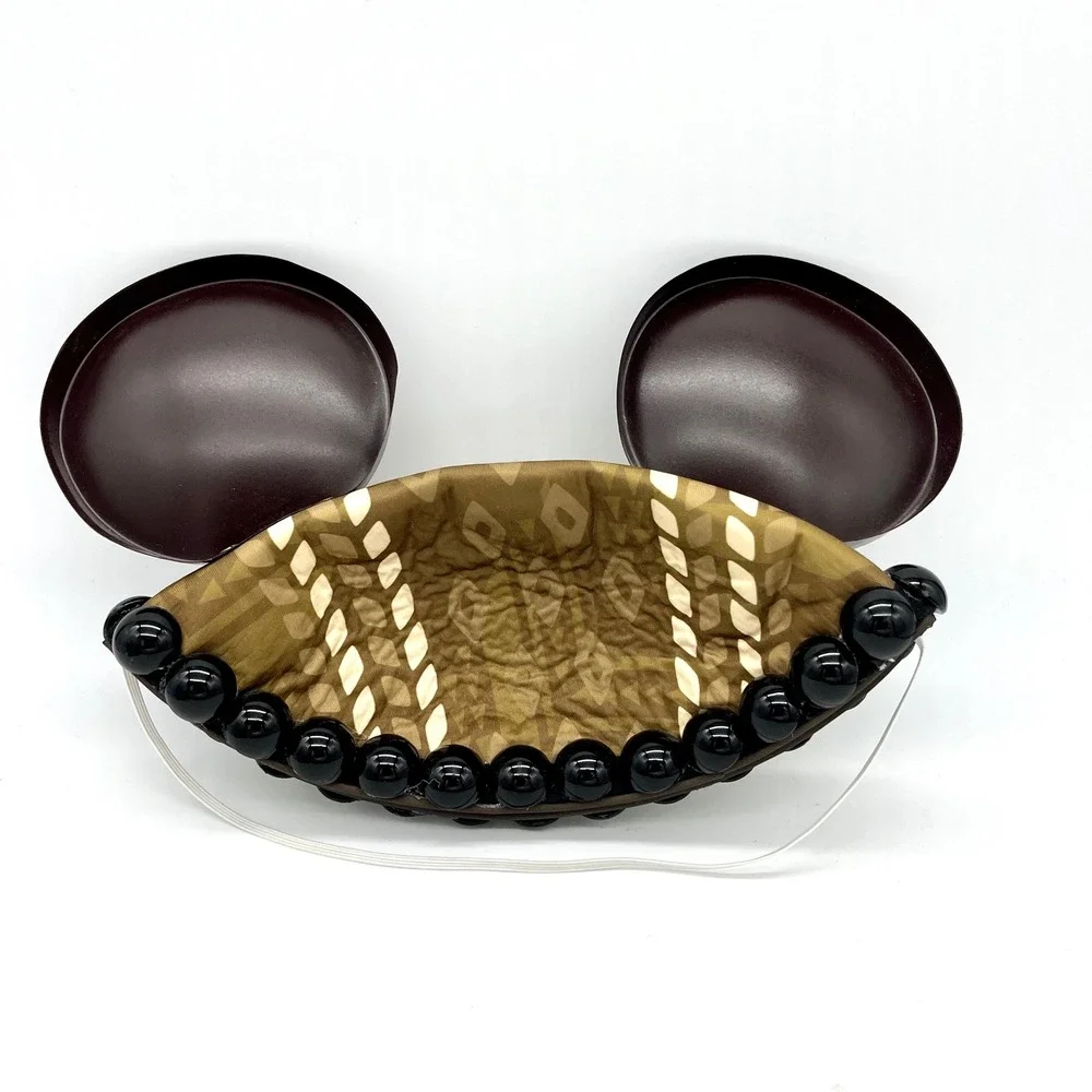 Disney Aulani Mickey Mouse Ears Headband‎ Souvenir Black Beads Brown Kukinut